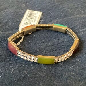 New Lauren Conrad LC Stretchable Multiple Colors and Clear Crystals Bracelet